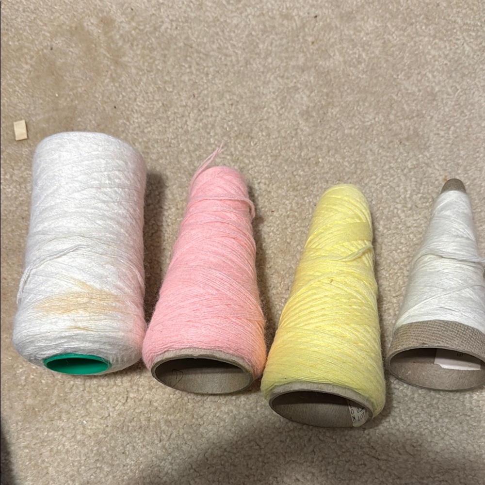 Set of Four bunt Yarn Cones in Pastel Colors